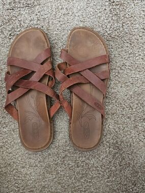 Keen Women's Brown Leather Crisscross Sandals